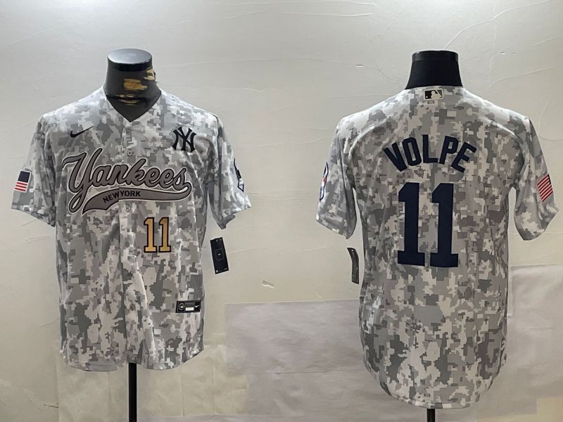 Men New York Yankees 11 Volpe Camo Joint Name 2024 Nike MLB Jersey style 3